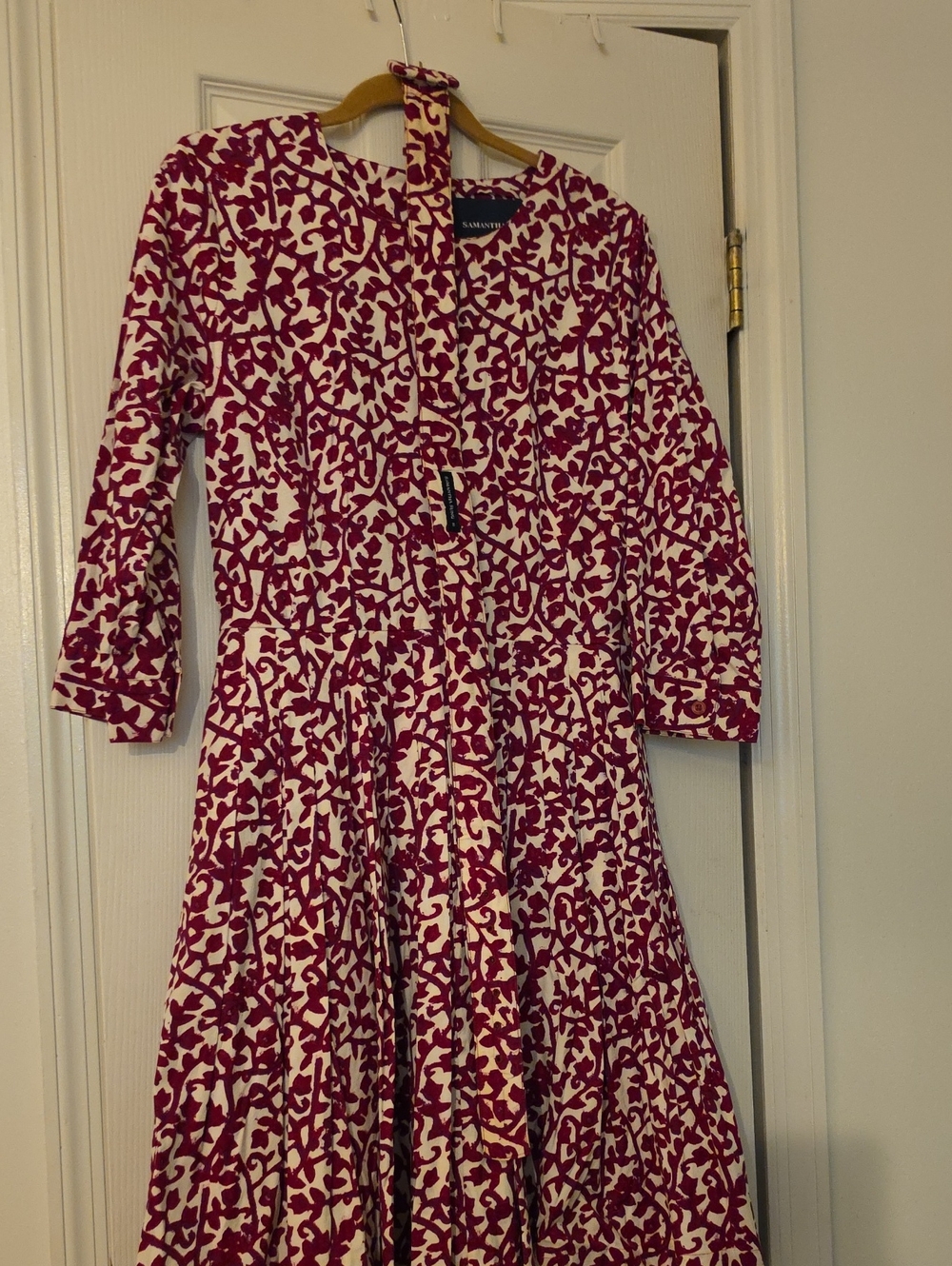 Samantha Sung Abstract Print Long Sleeve Maxi Dress Size 10